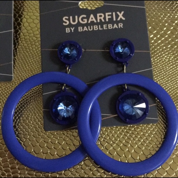 BaubleBar Jewelry - Blue Circle & rhinestone earrings Baublebar NWT BaubleBar Jewelry - Blue Circle & rhinestone earrings Baublebar NWT